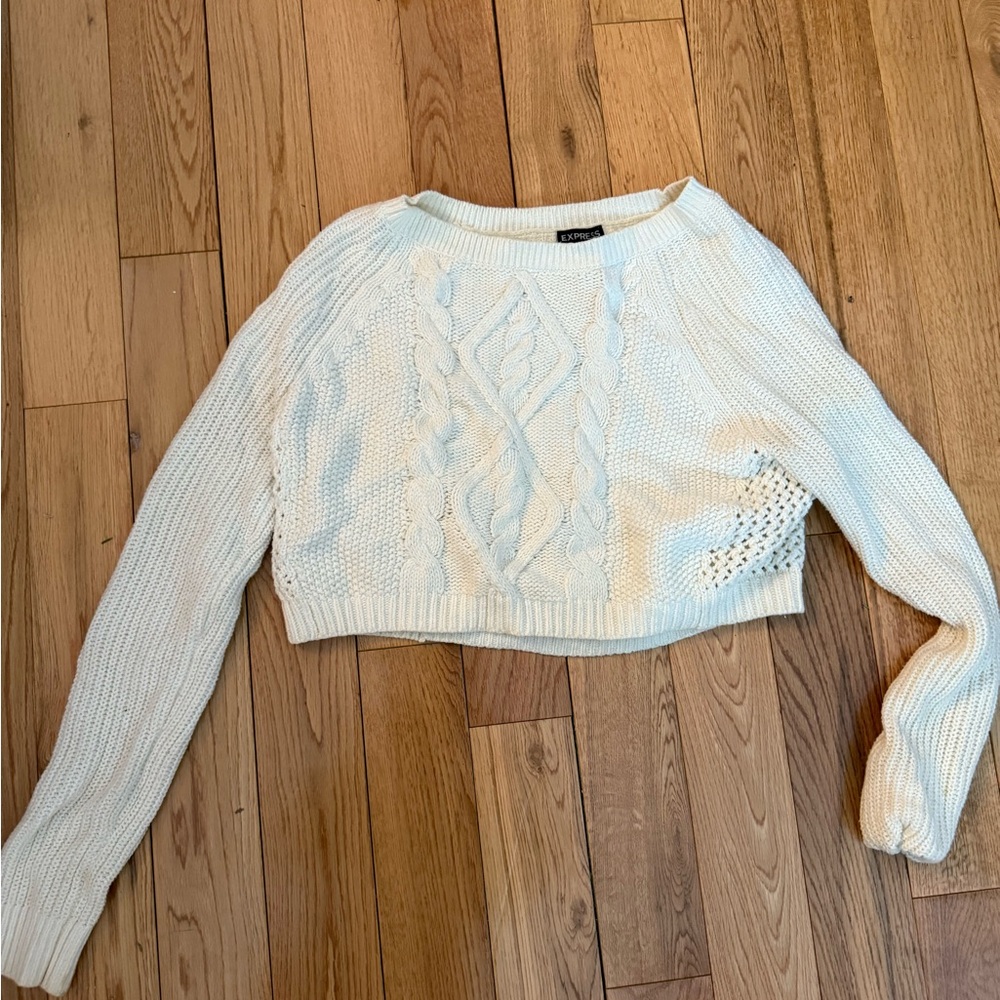 Express white crop top sweater